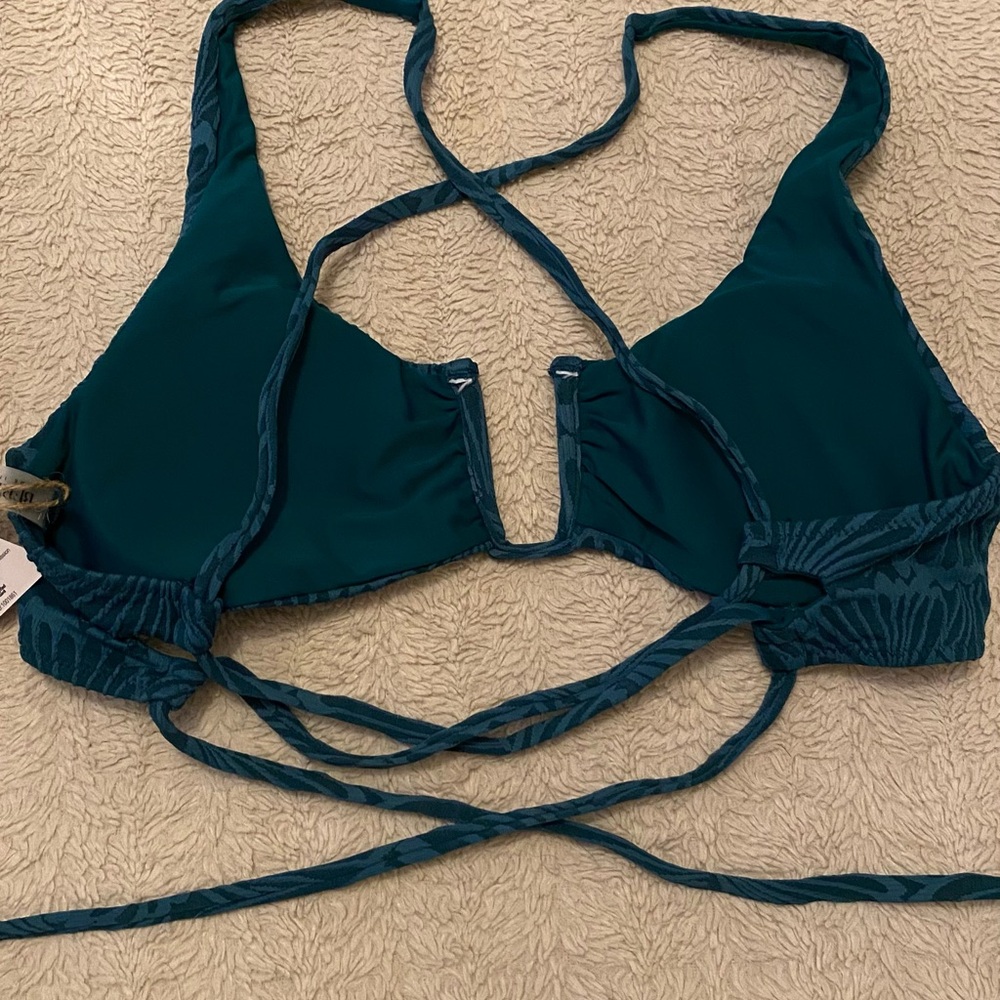 Berlook green jacquard bikini top (L) bikini bottom (M) - Picture 3 of 8